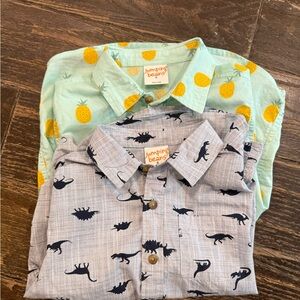 Jumping Beans Kids' Pineapple and Dinosaur Shirts - Green and Gray.